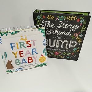 New baby books. Pregnancy tracking journal and baby first year tracking